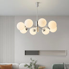 Cut Glass Globe Chandelier with Chrome Frame, 3, 5 or 8 Lights