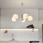 Cut Glass Globe Chandelier with Chrome Frame, 3, 5 or 8 Lights