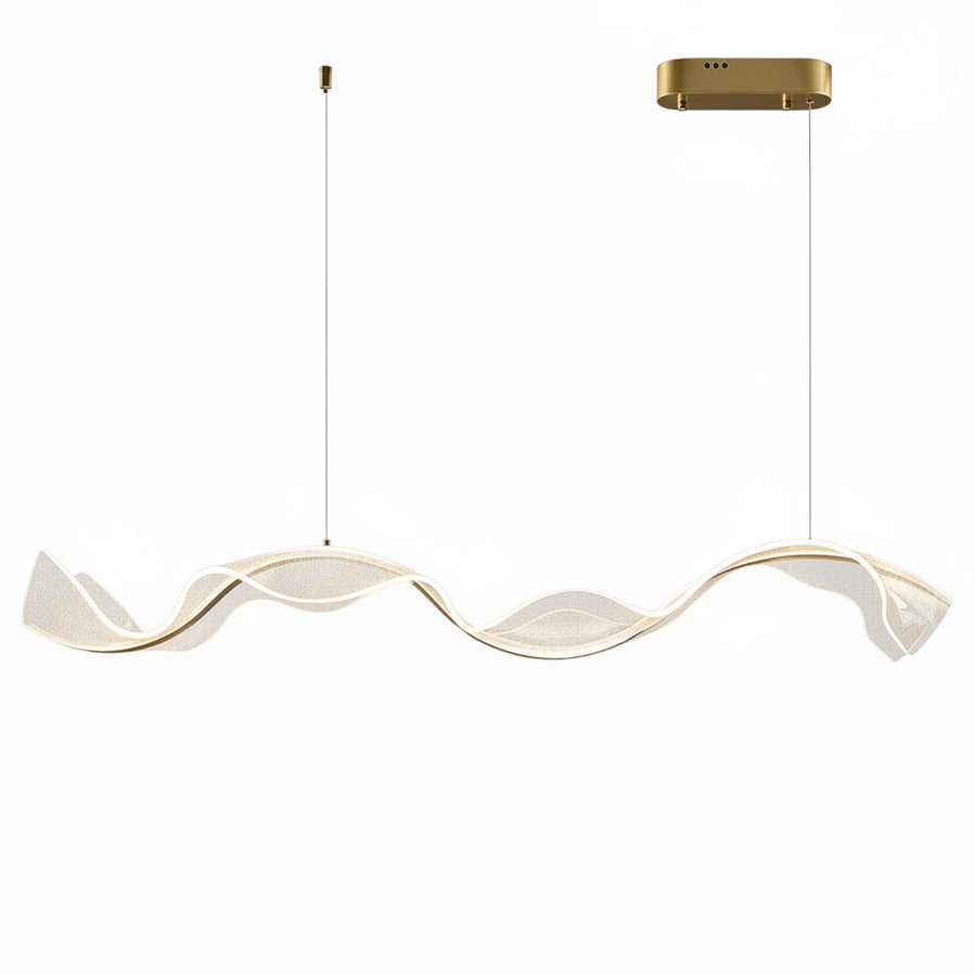 Sculptural Wave Acrylic LED Chandelier, 80 or 100 cm