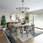 Round Metal Candle-Style Chandelier with LED, 6 or 9 Lights