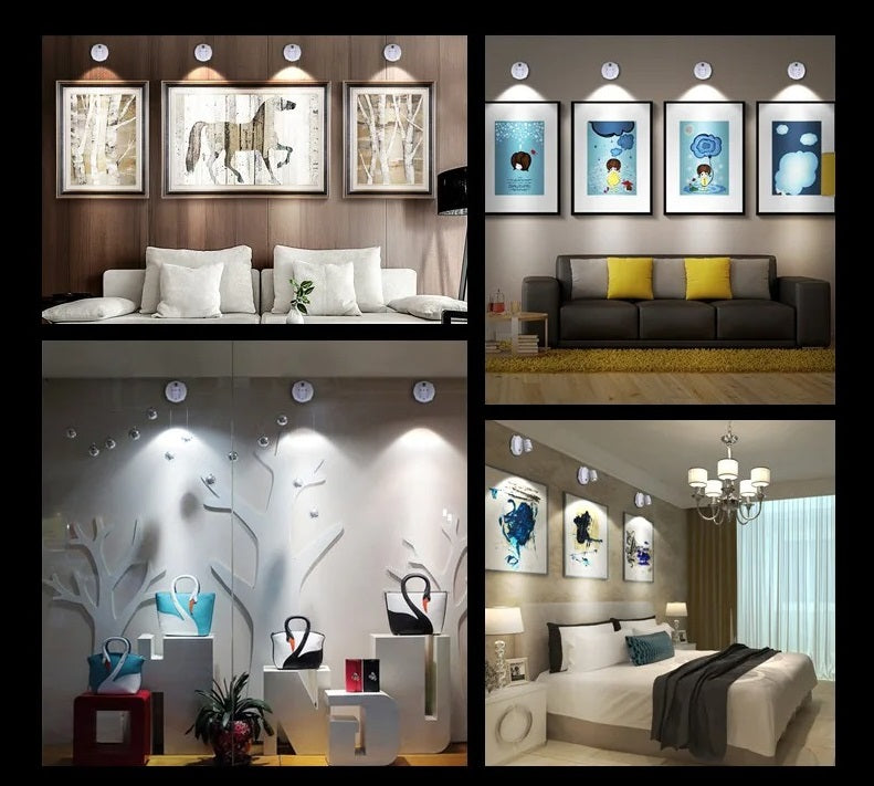 Cordless LED Spotlight, Dimmable with Remote Control