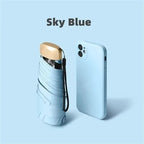 Compact Folding Travel Umbrella, UV Coating, Windproof Frame