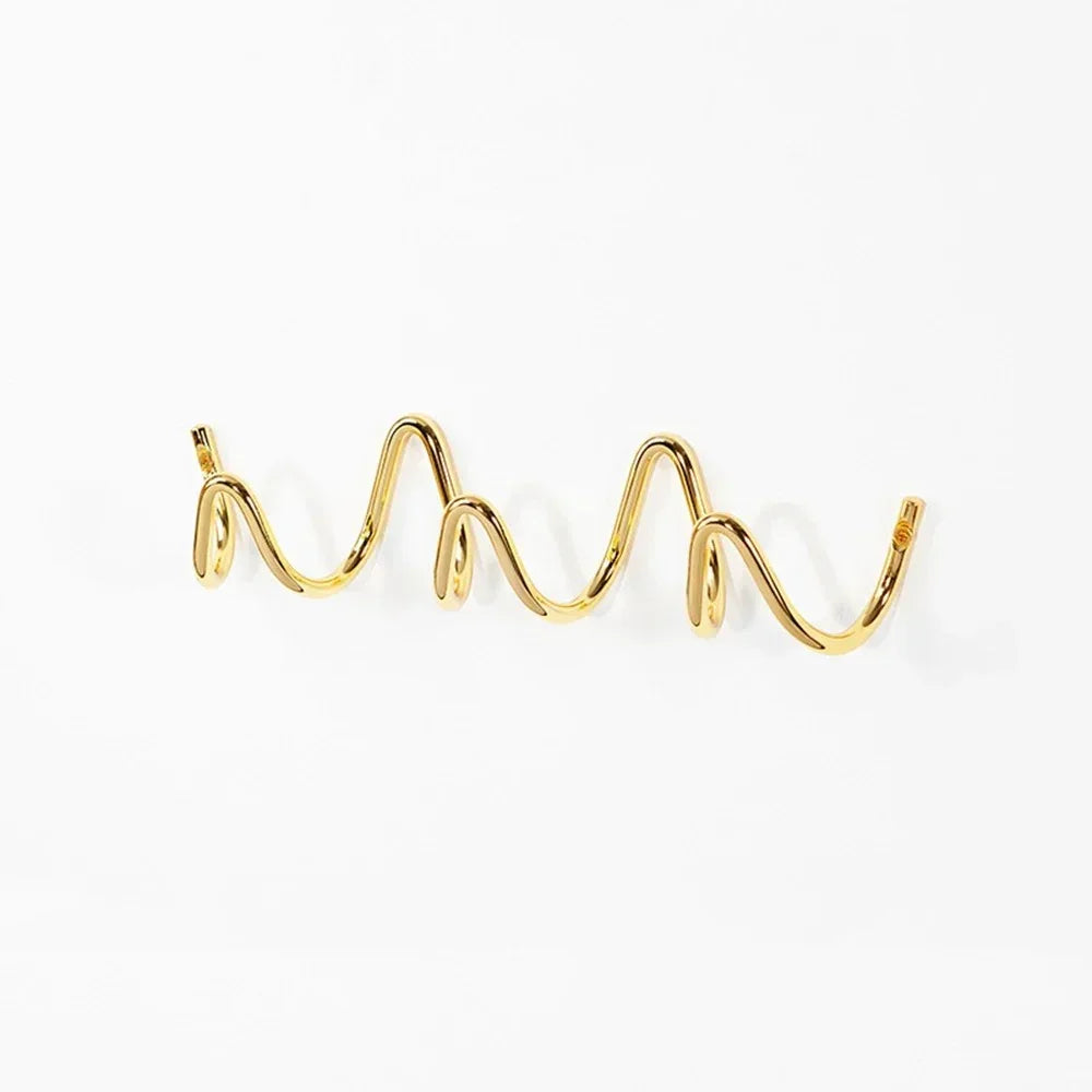 Wave Design Metal Wall Coat Rack with 3 or 5 Hooks