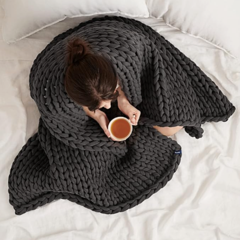 Organic Cotton Weighted Blanket, 1.5kg or 2.6kg, 5 Colours