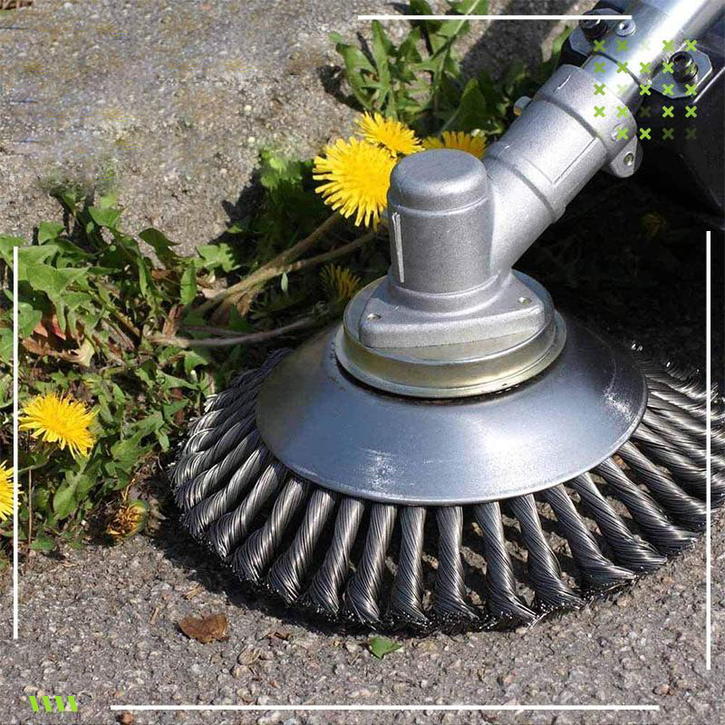 Hardened Steel Wire Brush Trimmer Head, 360 Degrees