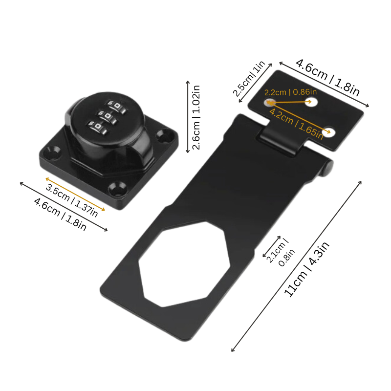 Keyless Combination Cabinet Lock, 1000 Codes, Zinc Alloy