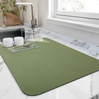 Absorbent Dish Drying Mat with Non-Slip Rubber Base