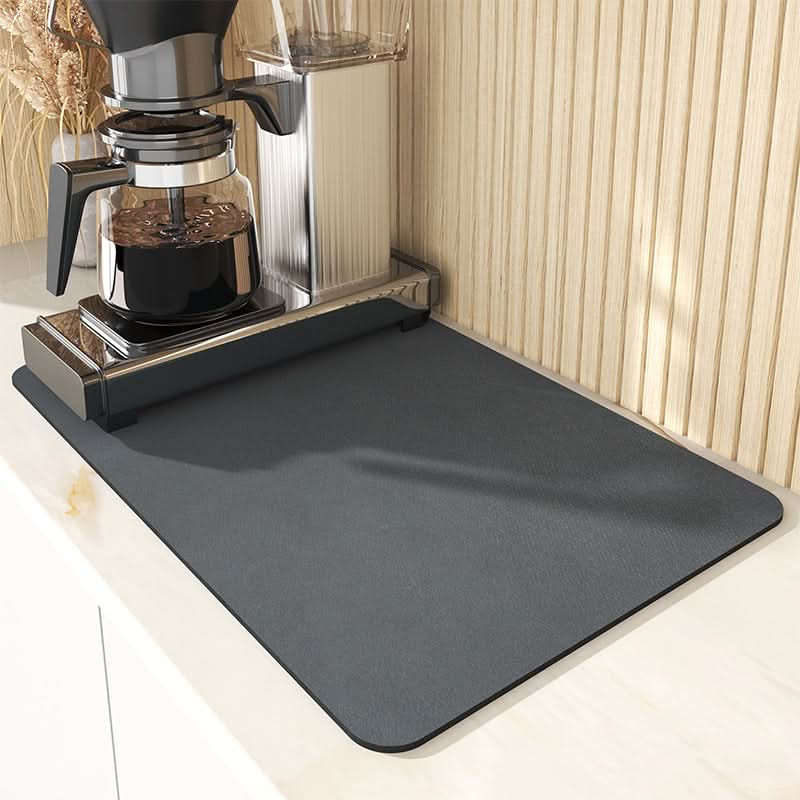 Absorbent Diatomite Kitchen Drying Mat with Non-Slip Base