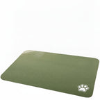 Absorbent Pet Bowl Mat with Paw Motif and Diatomite Layer