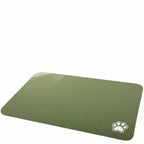Absorbent Pet Bowl Mat with Paw Motif and Diatomite Layer