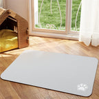 Absorbent Pet Bowl Mat with Paw Motif and Diatomite Layer