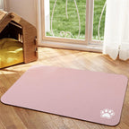 Absorbent Pet Bowl Mat with Paw Motif and Diatomite Layer