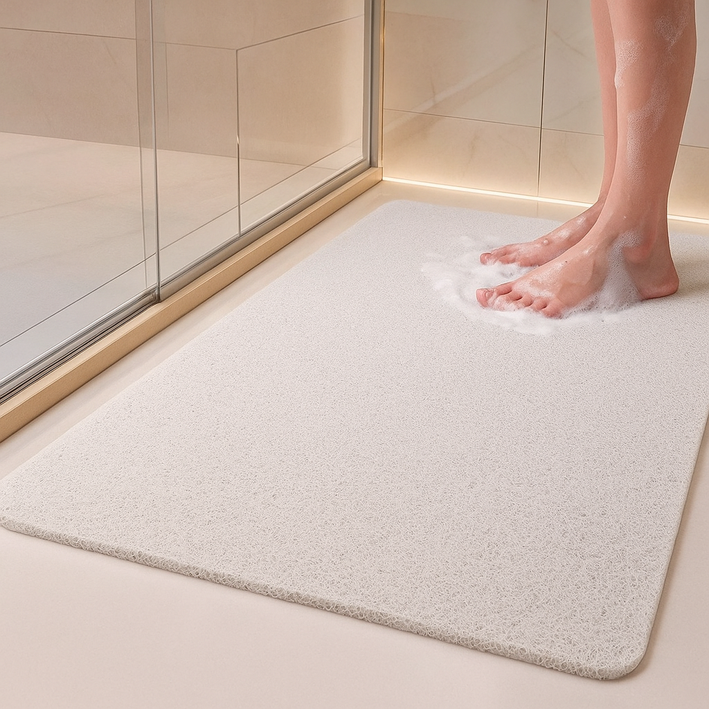 Trimmable Non-Slip Shower Mat with Open Drainage Weave