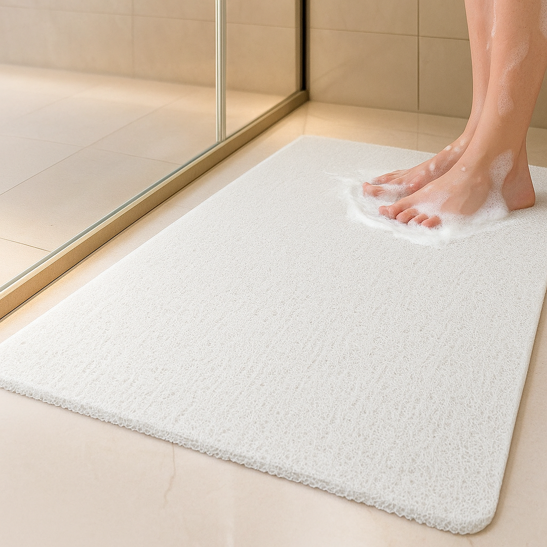 Trimmable Non-Slip Shower Mat with Open Drainage Weave