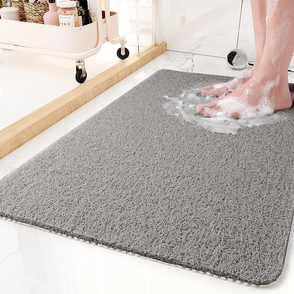 Anti-Slip Shower Mat with Built-In Drainage System