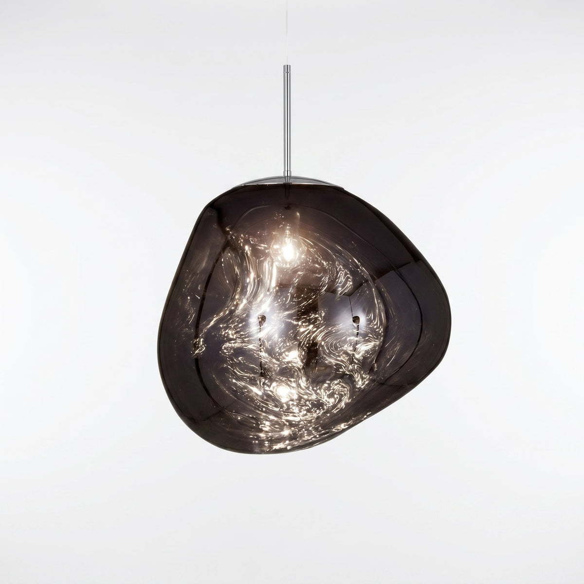 Mirrored Metal Globe Pendant Light, Warm White 3000K LED