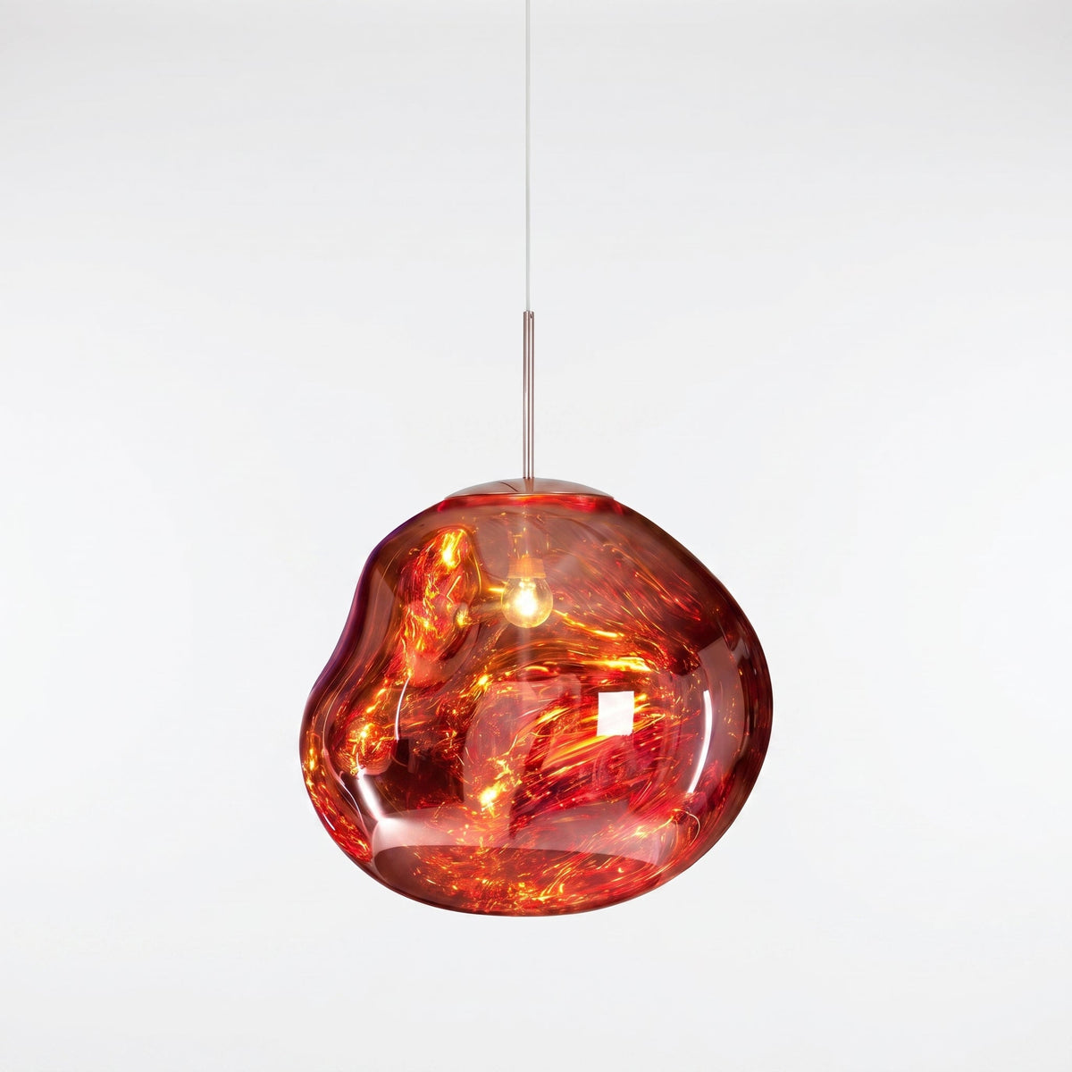 Mirrored Metal Globe Pendant Light, Warm White 3000K LED