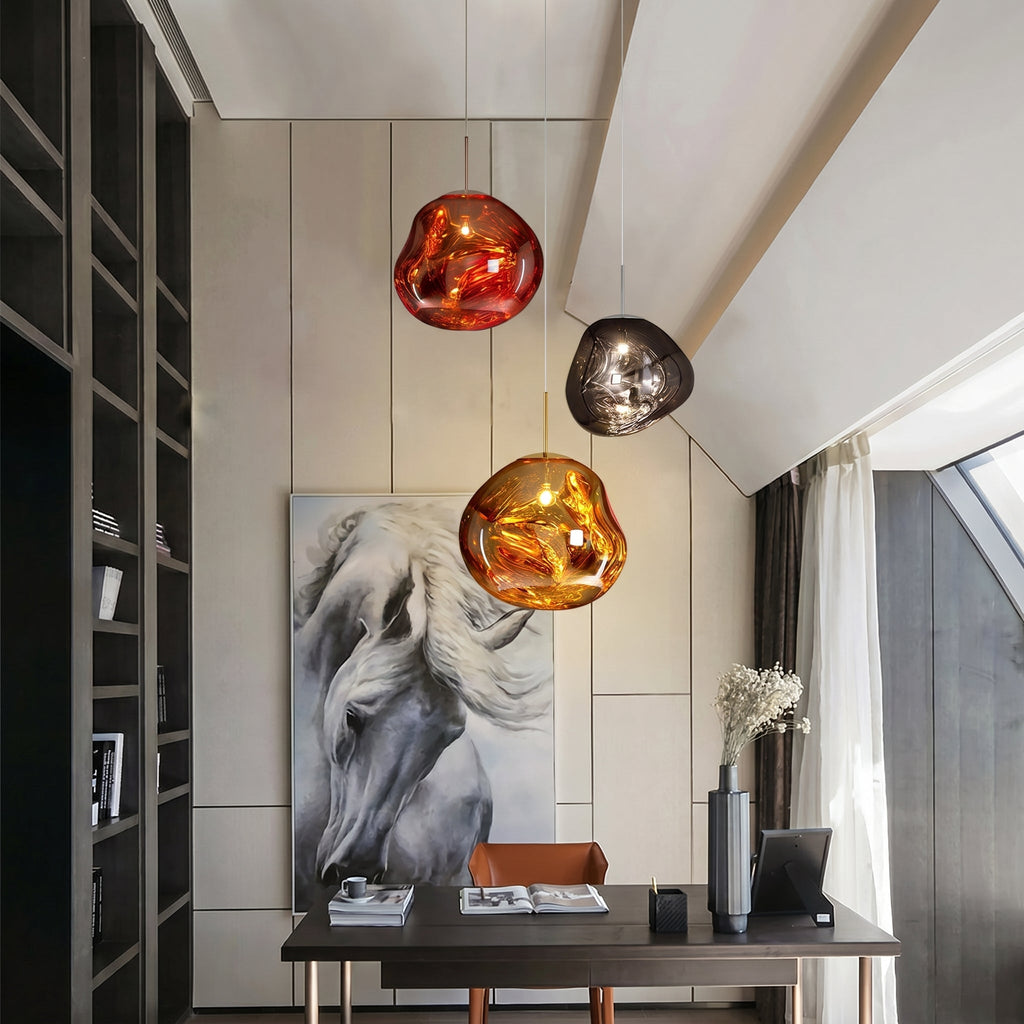 Mirrored Metal Globe Pendant Light, Warm White 3000K LED