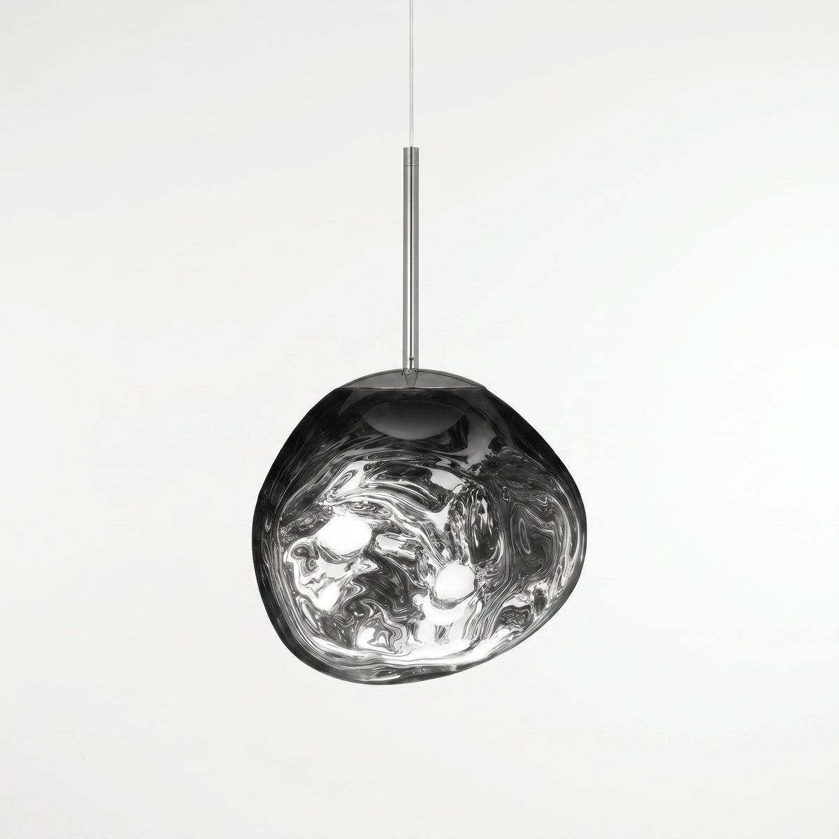 Mirrored Metal Globe Pendant Light, Warm White 3000K LED