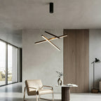 Tiered Black LED Pendant Chandelier, Dimmable with Remote