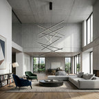 Tiered Black LED Pendant Chandelier, Dimmable with Remote