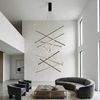 Tiered Black LED Pendant Chandelier, Dimmable with Remote