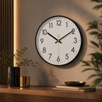 Scandinavian Silent Wall Clock in Black, White or Gold
