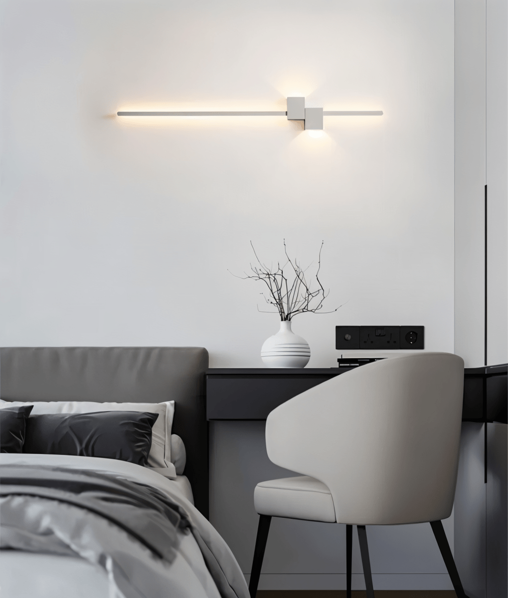 Minimalist Linear LED Wall Light with Indirect Glow, 62 cm