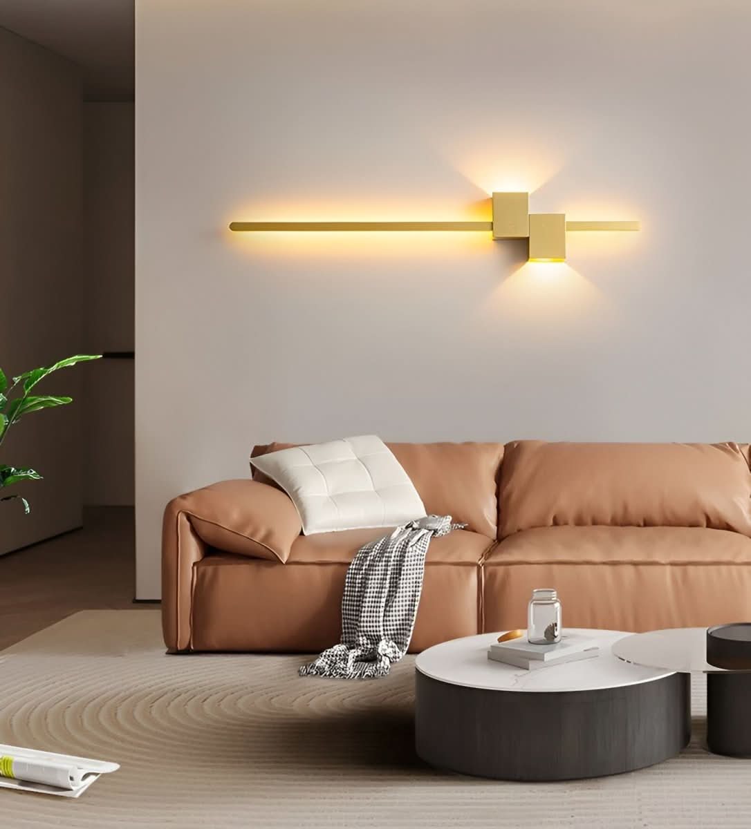 Minimalist Linear LED Wall Light with Indirect Glow, 62 cm