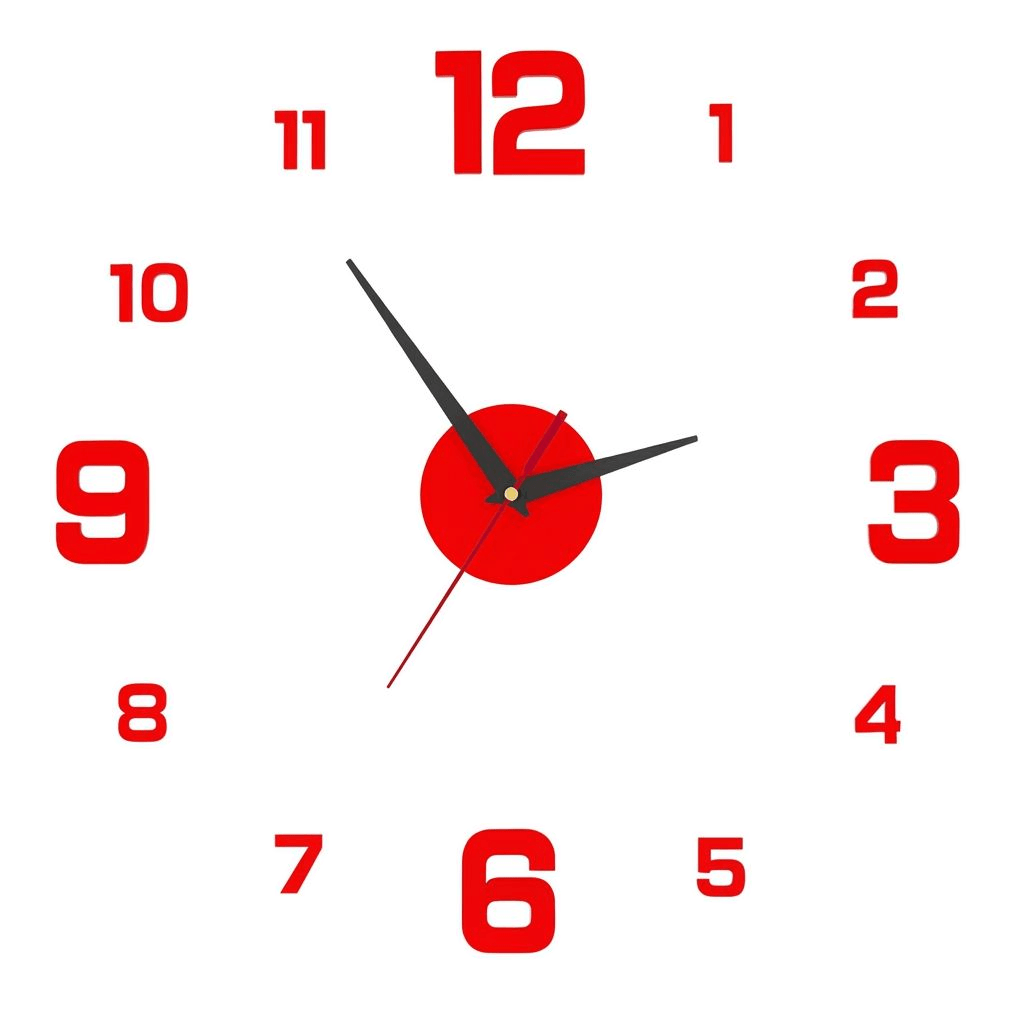 Frameless 3D Acrylic Wall Clock with Glow-in-the-Dark Numerals