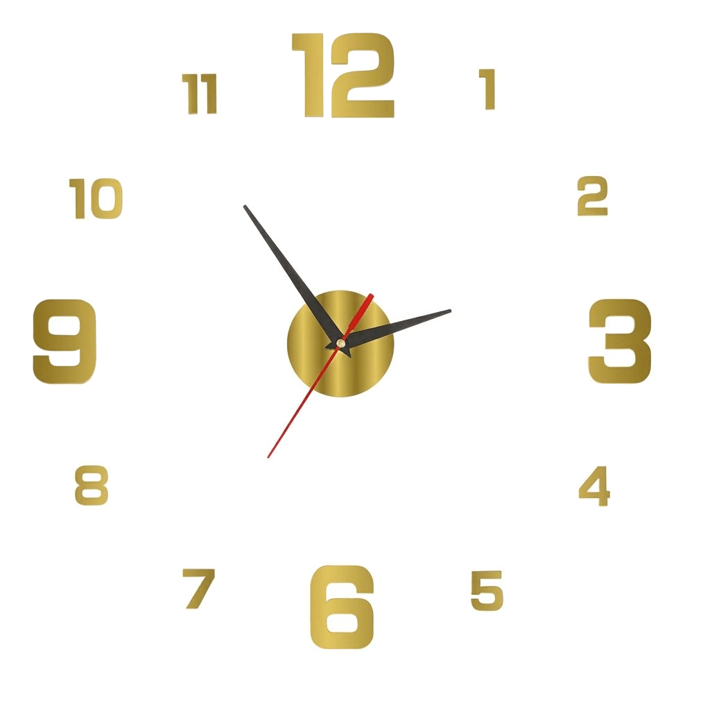 Frameless 3D Acrylic Wall Clock with Glow-in-the-Dark Numerals