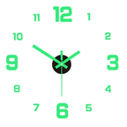 Frameless 3D Acrylic Wall Clock with Glow-in-the-Dark Numerals