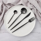 24-Piece Stainless Steel Cutlery Set with Gold Titanium Finish