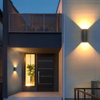 Solar Up and Down Outdoor Wall Light, Black Aluminium, IP65