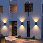 Solar Up and Down Outdoor Wall Light, Black Aluminium, IP65