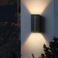 Solar Up and Down Outdoor Wall Light, Black Aluminium, IP65