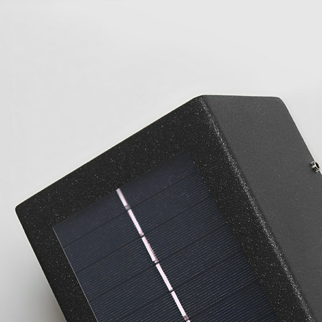 Solar Up and Down Outdoor Wall Light, Black Aluminium, IP65