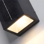Solar Up and Down Outdoor Wall Light, Black Aluminium, IP65