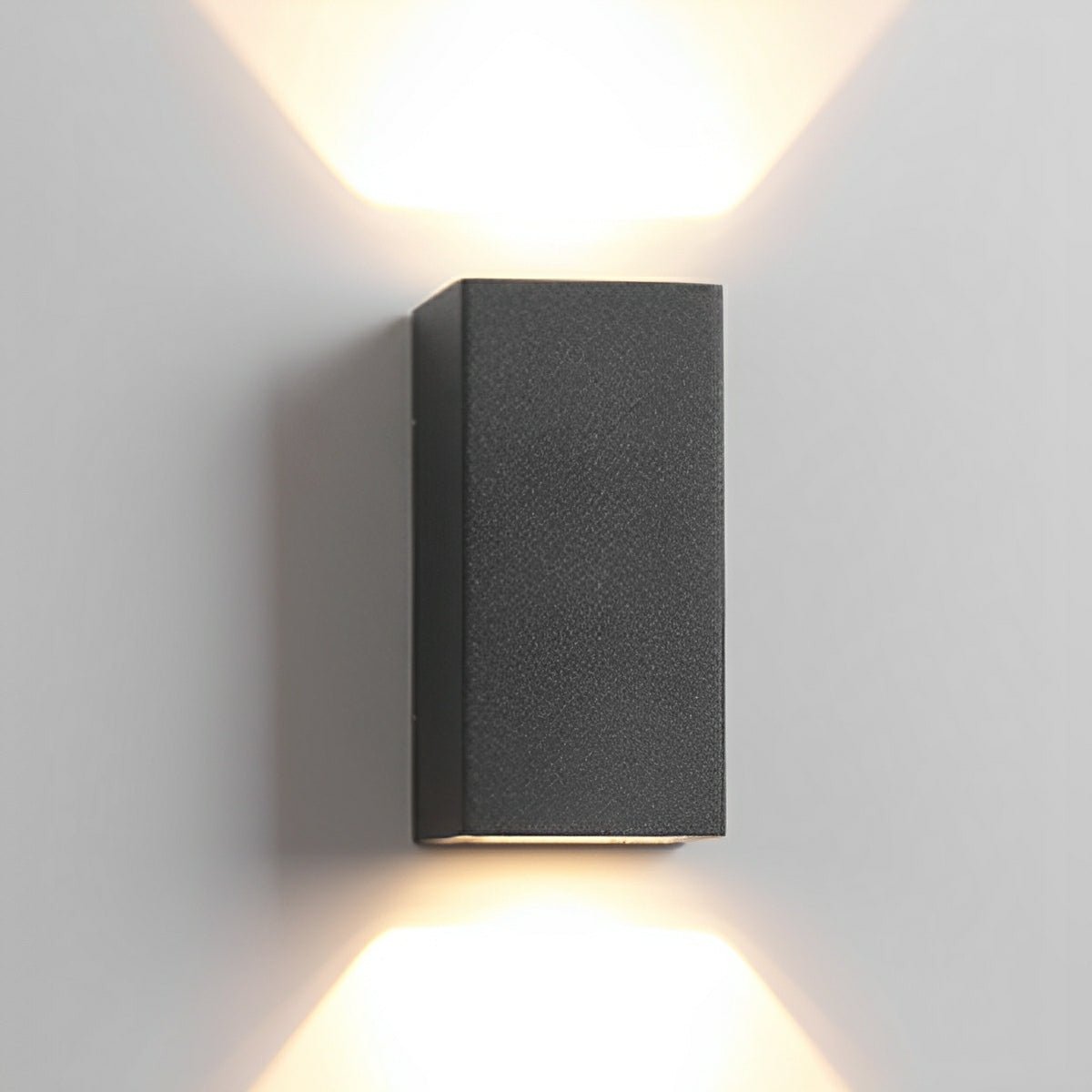 Solar Up and Down Outdoor Wall Light, Black Aluminium, IP65