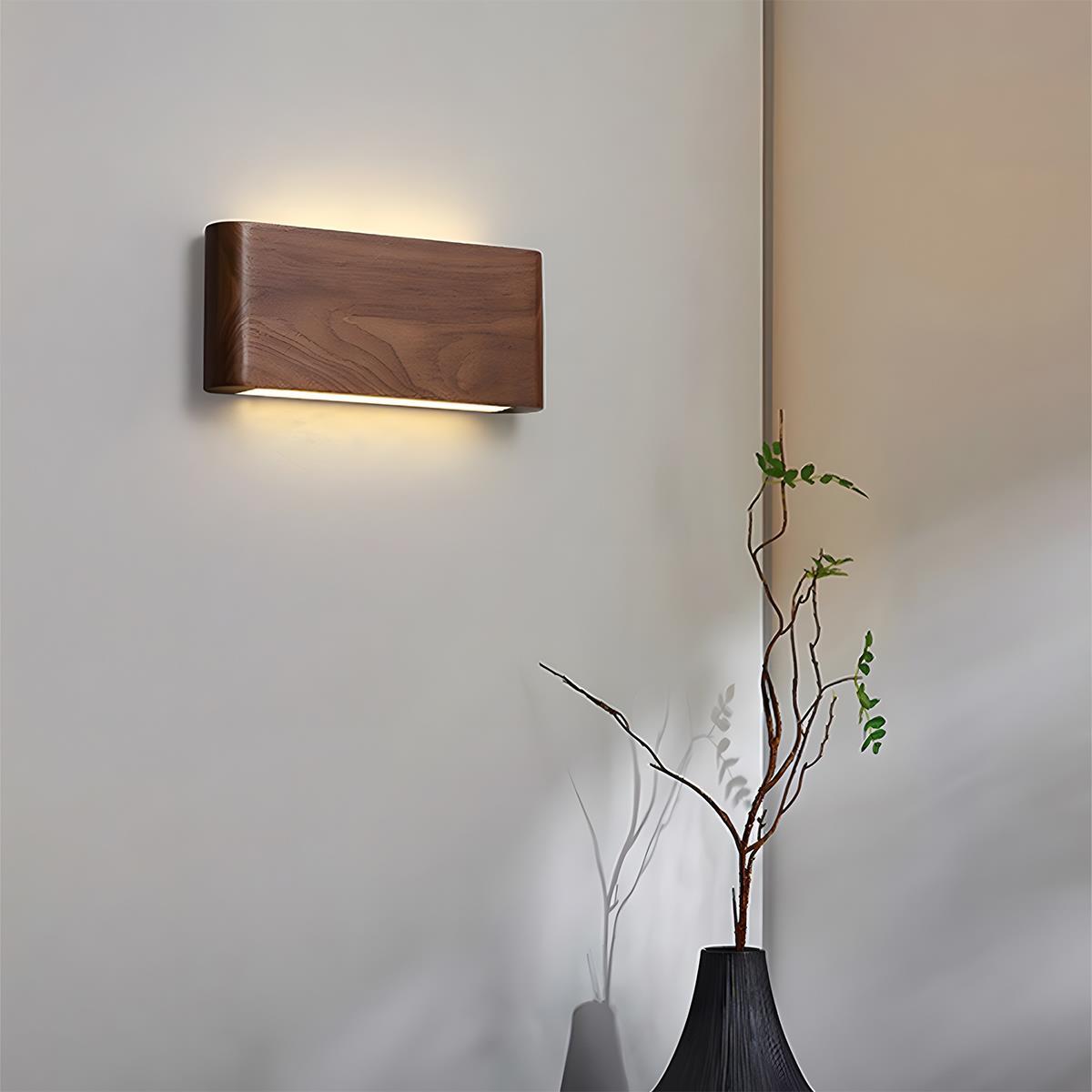 Solid Walnut LED Wall Light 6W with Three Colour Temperatures