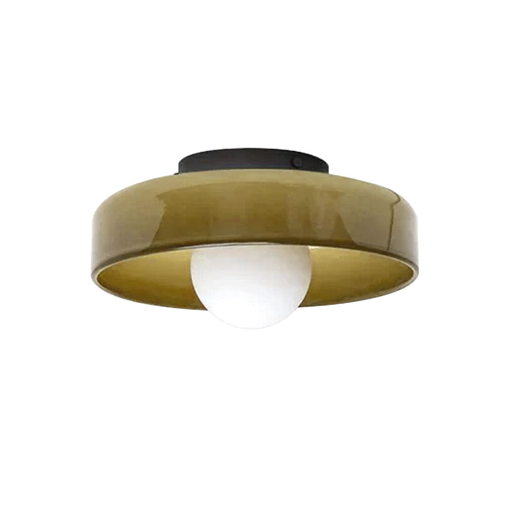 Frosted Glass Disc Flush Ceiling Light, 25cm or 35cm, G9