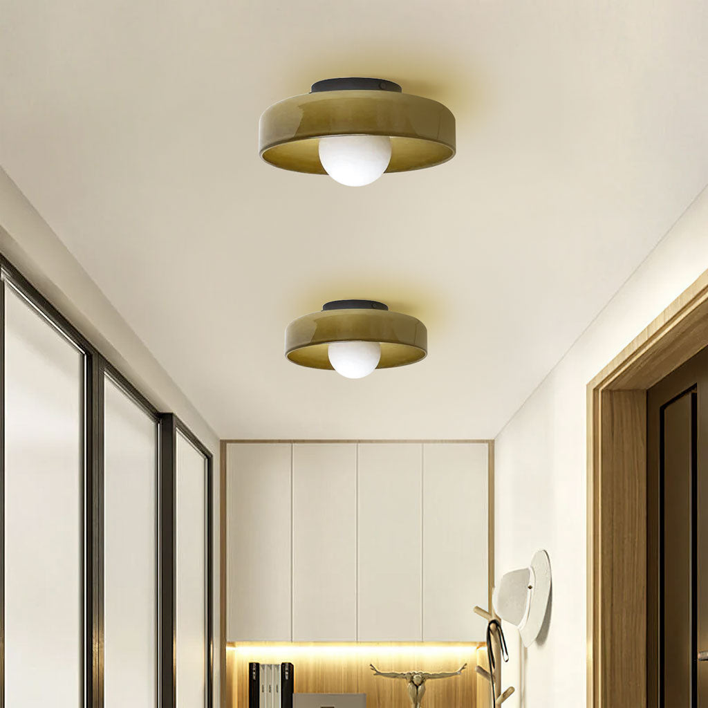 Frosted Glass Disc Flush Ceiling Light, 25cm or 35cm, G9