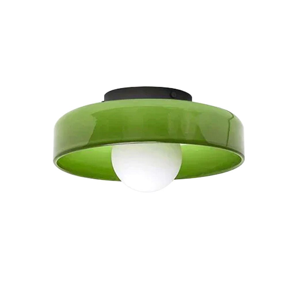 Frosted Glass Disc Flush Ceiling Light, 25cm or 35cm, G9