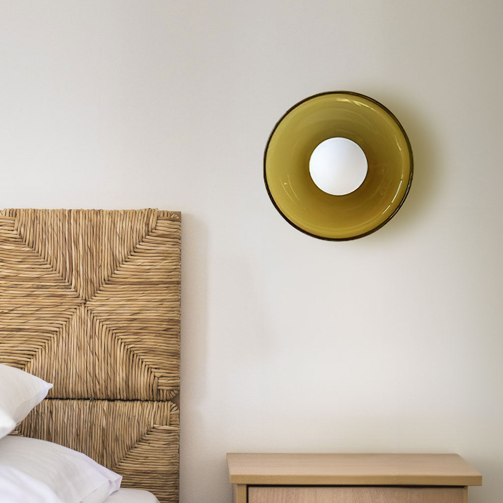 Frosted Glass Disc Flush Ceiling Light, 25cm or 35cm, G9