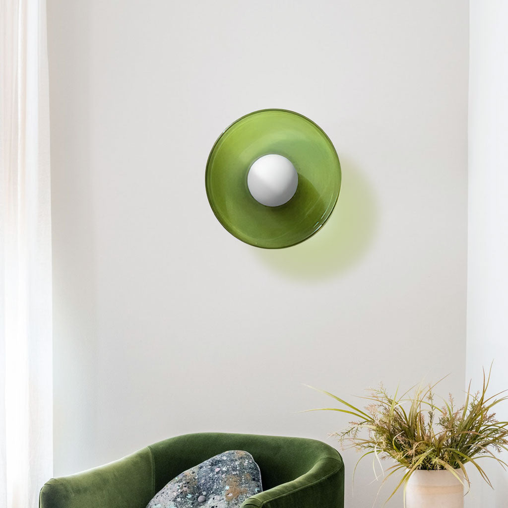 Frosted Glass Disc Flush Ceiling Light, 25cm or 35cm, G9