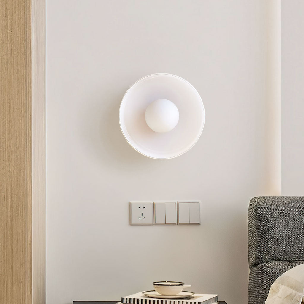Frosted Glass Disc Flush Ceiling Light, 25cm or 35cm, G9