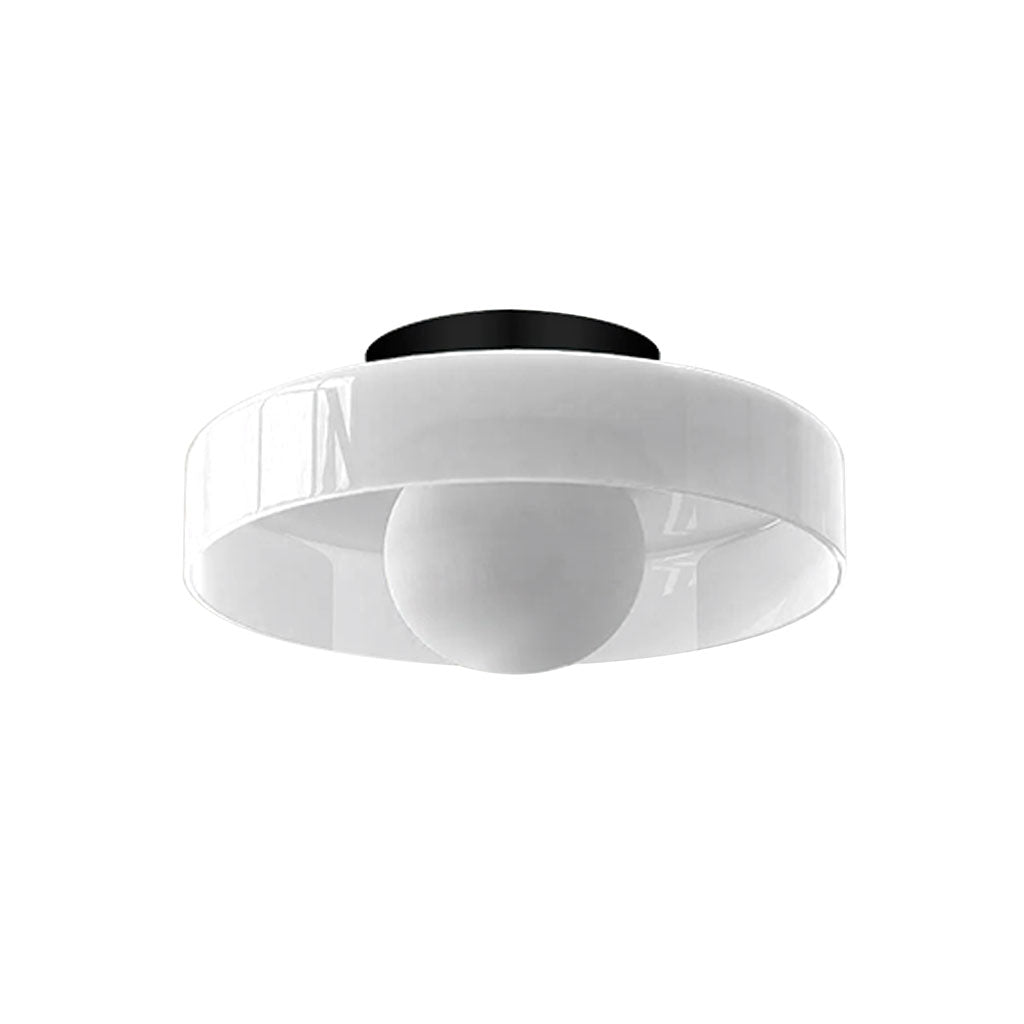 Frosted Glass Disc Flush Ceiling Light, 25cm or 35cm, G9