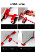 Furniture Mover Set with Lifting Bar, 4 Dollies up to 200 kg