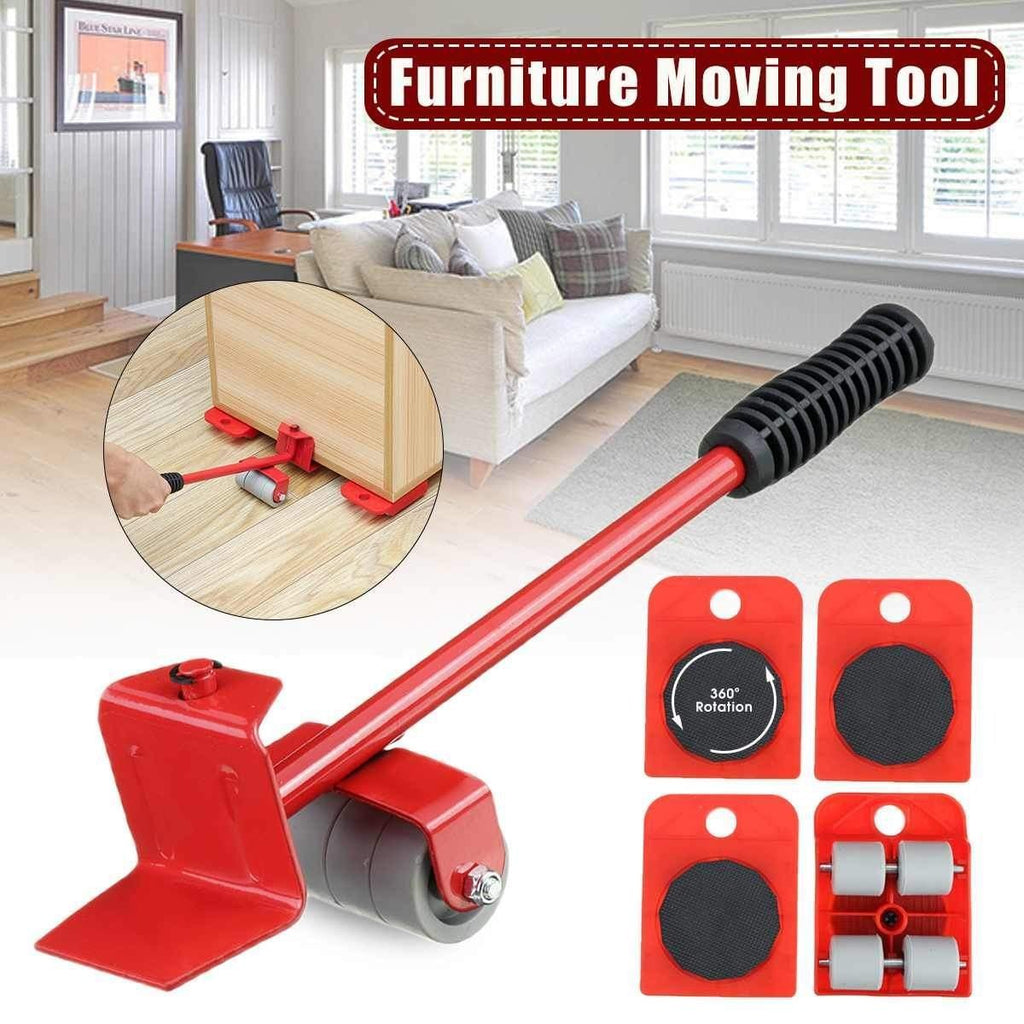 Furniture Mover Set with Lifting Bar, 4 Dollies up to 200 kg