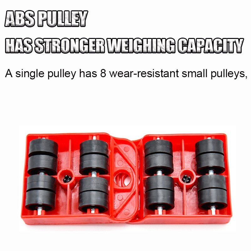 Furniture Mover Set with Lifting Bar, 4 Dollies up to 200 kg